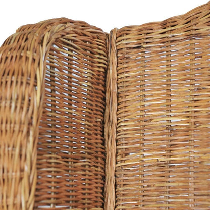 Tuinbank, woonkamermeubels, loungebank, comfortabele bank, fauteuil, stoel met kussen, lichtbruin, natuurlijk rotan en linnen, voor terras, balkon, geschikt voor binnen en buiten - QUORE