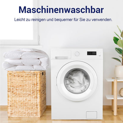Donzen Dekbed 220x240 4 Seizoenen, 100% Katoenen Overtrek, Donsdekbed 240x220 All Season Warm, Dekbed Volumineus en Ademend Deken(Oeko-TEX en RDS Gecertificeerd, Wit, Vulgewicht 2100gr)