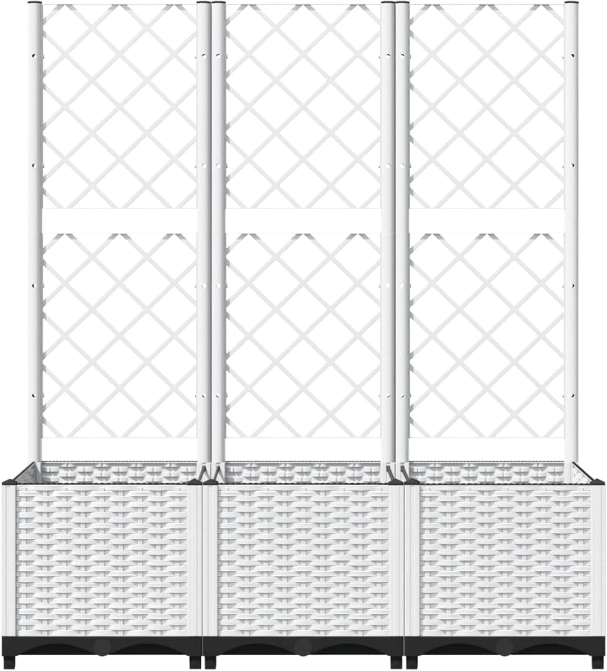 Gecheer Garden Planter with Trellis White 120x40x136cm PP - QUORE