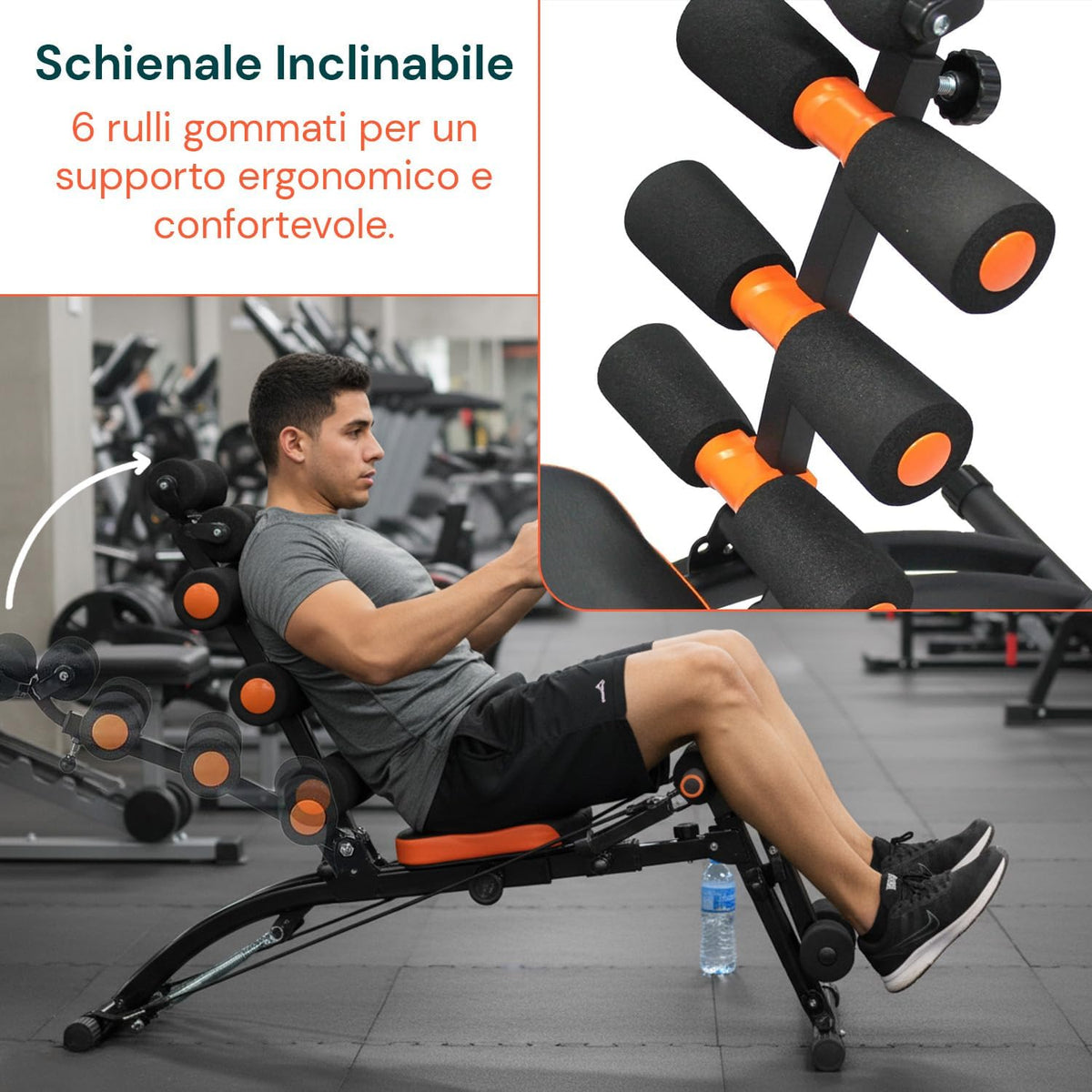 Wintem Multifunctionele 22-in-1 bank voor training thuis, met kantelbare rugleuning, draaibare zitting, elastische verlengstukken en opvouwbare structuur, ruimtebesparend