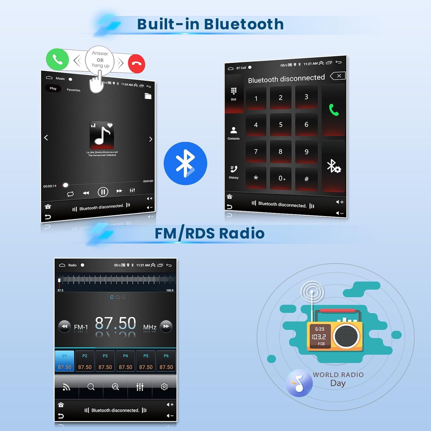 Android autoradio – Multimedia scherm – Touchscreen radio – Infotainmentsysteem – Navigatiesysteem – Voor 2009-2015 – 9,7 Inch Android 15 Met Wireless CarPlay En Android Auto – 2+64GB Met GPS, WiFi, Bluetooth, Split Screen En Achteruitrijcamera