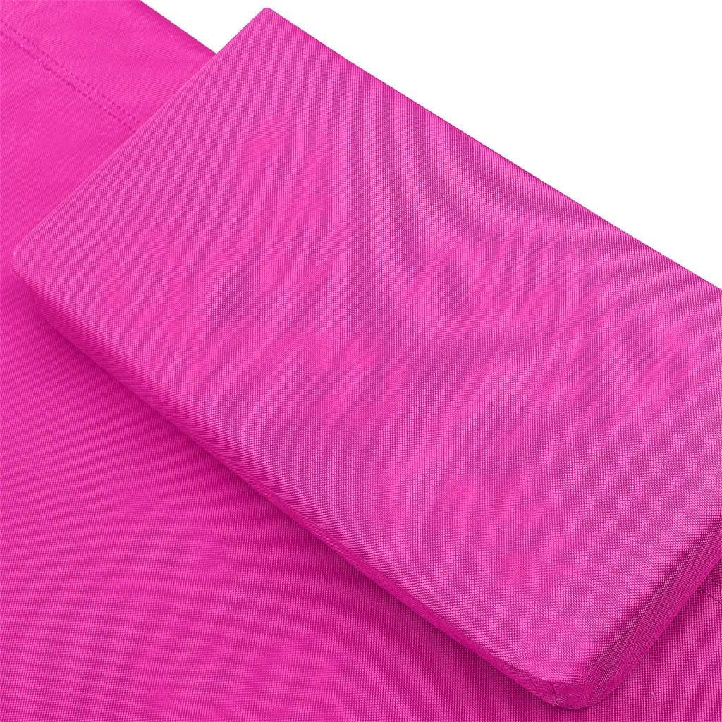 Outdoor Ligstoel – Zonnebed – Tuinstoel – Strandstoel – Relaxstoel – Roze – Weerbestendig Oxford Stof – Stabiel Gepoedercoat Staal