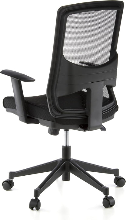 hjh OFFICE Lavita 653100 Ergonomische Bureaustoel, 44 x 57 x 113 cm (L x B x H), Zwart