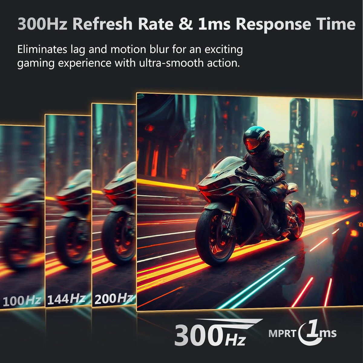 Z-Edge Gaming Monitor 25'' 300Hz (DP1.4×2), IPS Panel, 240Hz (HDMI2.0×2), 1ms, FHD 1080P, FreeSync, LED Gaming Monitor, Adjustable Tilt, Bordure Ultra-Fine, VESA 75 * 75mm(DP Cable Included)