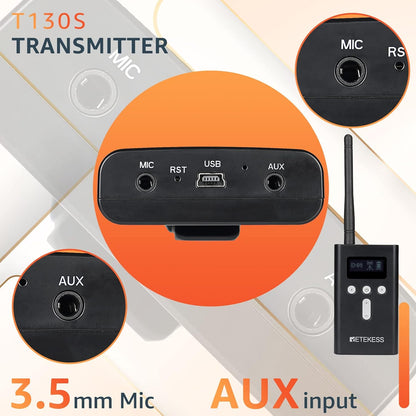 Retekess T130S Geüpgraded Tourgidssysteem, 49 Kanalen Draagbaar Draadloos Audiosysteem, 100 m Taalinterpretatiesysteem Voor Toerisme, Fabriek, Conferentie, Kerk, Universiteit, Training