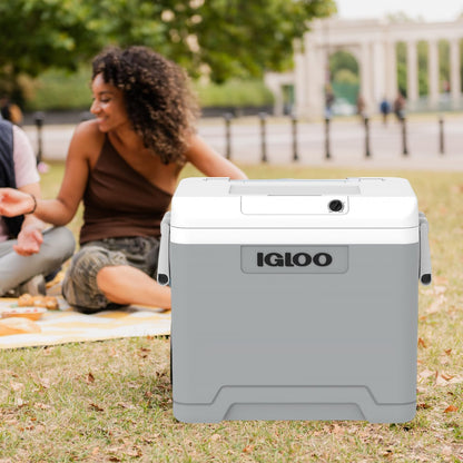 IGLOO IE42 elektrische koelbox 42L – 12V en 230V – Thermo-elektrische koelbox met wielen en telescoopgreep voor auto, camper, camping en vrachtwagen – Koelt tot 20 °C onder de omgevingstemperatuur