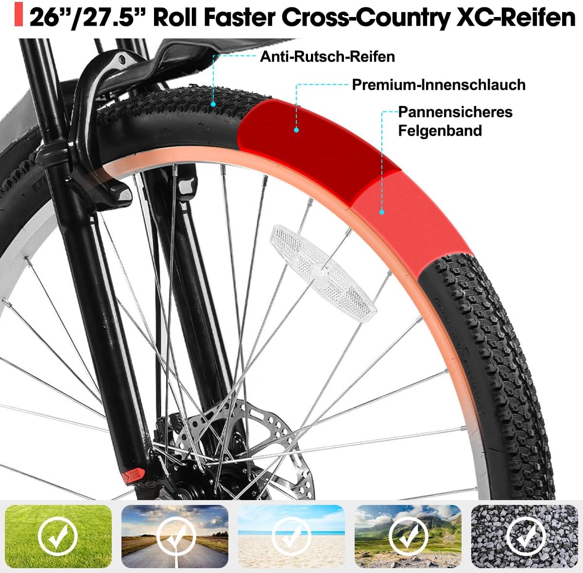 Hiland Mountainbike, 27,5 inch, 18 versnellingen, verende vork, aluminium frame, schijfrem voor mannen en vrouwen, MTB oranje fiets