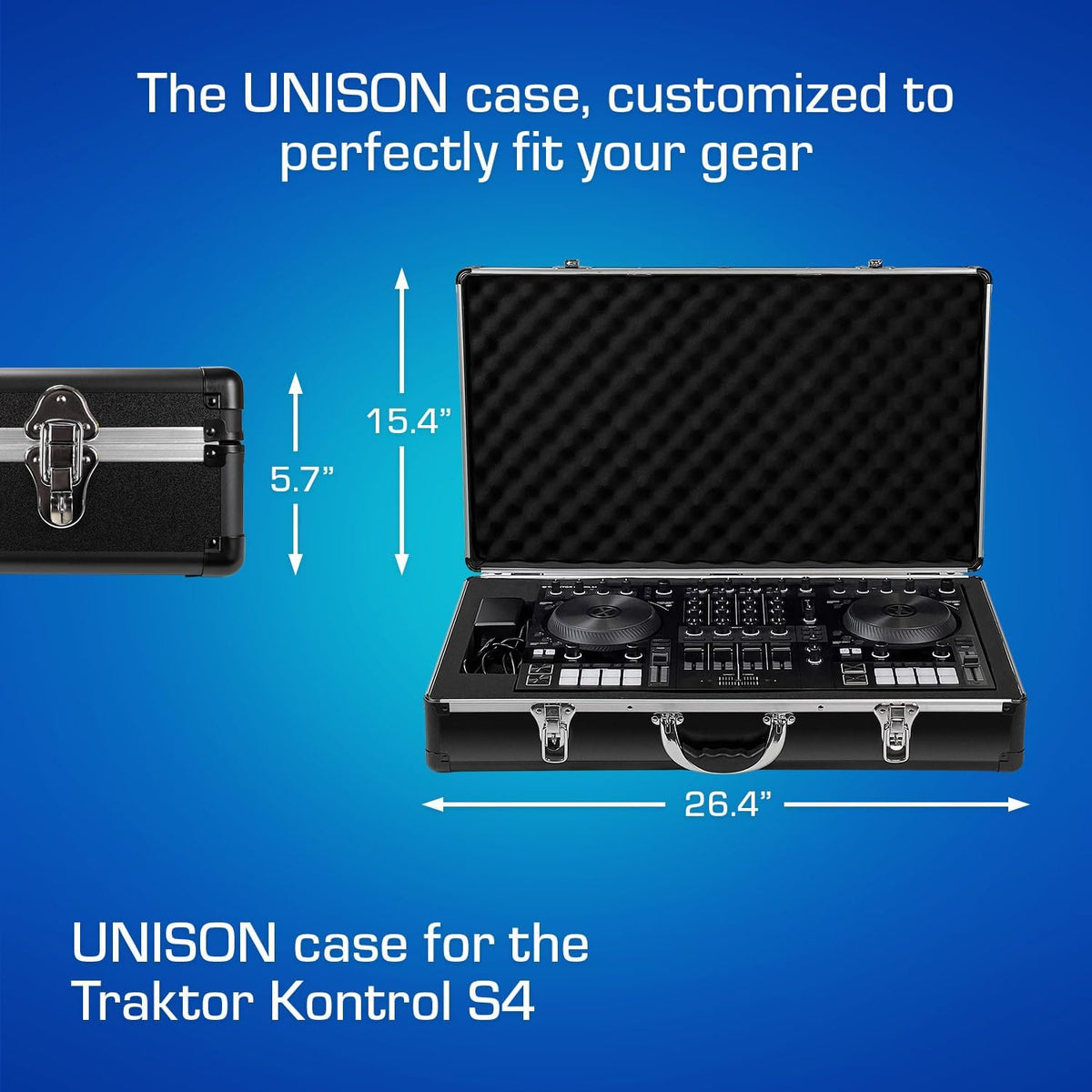 Analog Cases UNISON-koffer voor Native Instruments Traktor Kontrol S4, transportkoffer DJ (lichte en stabiele transporttas, maximale bescherming, DJ-koffer met het hoogste draagcomfort) Zwart
