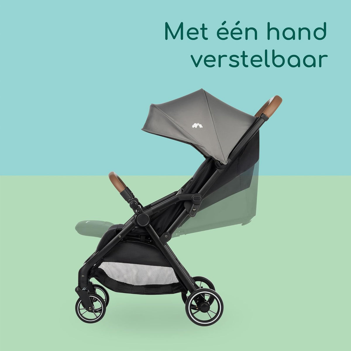 Bebeconfort Sunlite, Baby kinderwagen, 0-4 jr. (max. 22kg), lichtgewicht kinderwagen, vlakke ligstand, automatisch en compact inklapbaar, ligstand met één hand, grote opbergmand (5kg), Tinted Gray