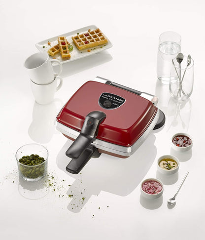 LAGRANGE Wafelijzer Super 2 anti-aanbaklaag rood (wafelplaten + croque monsieur)