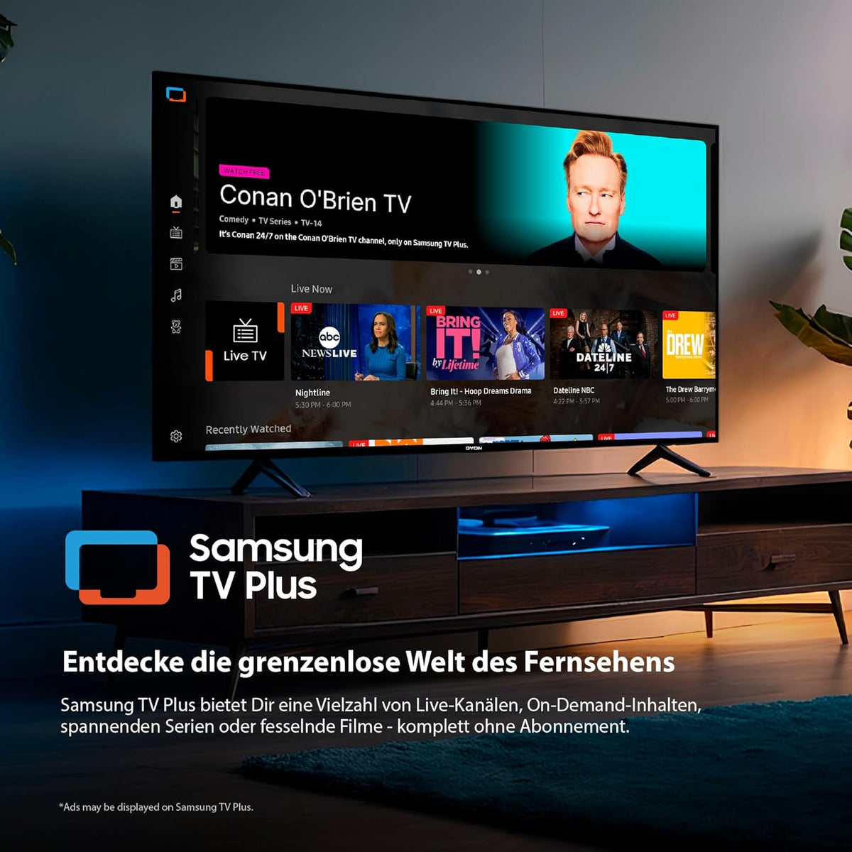 DYON ULTIMAX 40F-TI TV, 40 inch, Full HD, met Tizen OS, Triple Tuner (DVB-C/-S2/-T2), Samsung Smart & Gaming Hub, Prime Video, Netflix, Disney+, 2025