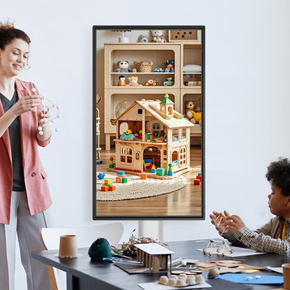 JAV Smart Board Stand Mobiele Interactief Whiteboard Standaard voor 32-55 inch Draaibaar Touch Screen Hoogte Verstelbaar met 360 ° Slotwiel Ideaal voor Klaslokaal Kantoor