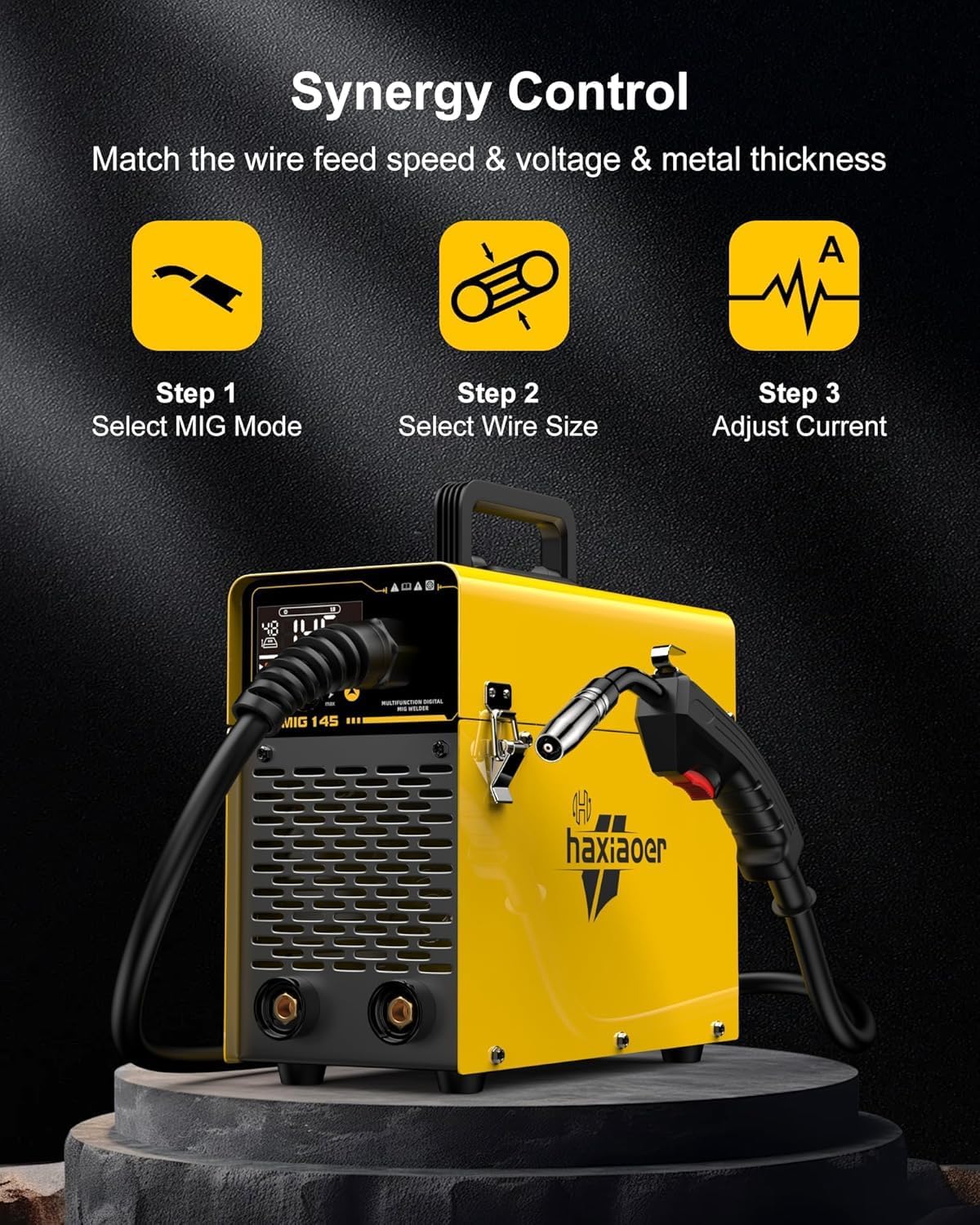 145 A vuldraad lasapparaat zonder gas, 3-in-1 vuldraad, lasapparaat met ARC/Flux MIG/MMA Lift WIG-functie, compact inverter-lasapparaat, led-licht, synergische draadtoevoer