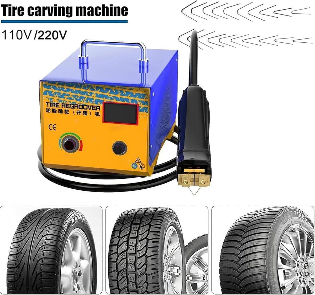 Bandengroefmachine 1000W, Vrachtwagenbandgroefmachine, Bandenhergrooversnijder, Professionele Bandhergroover-Groefbandijzer Voor Vrachtwagen-Autobandgroefgereedschap