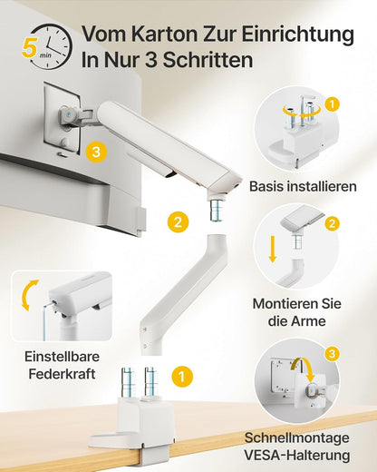 monTEK Dual Monitor Stand Mount met USB voor 17"-40" schermen