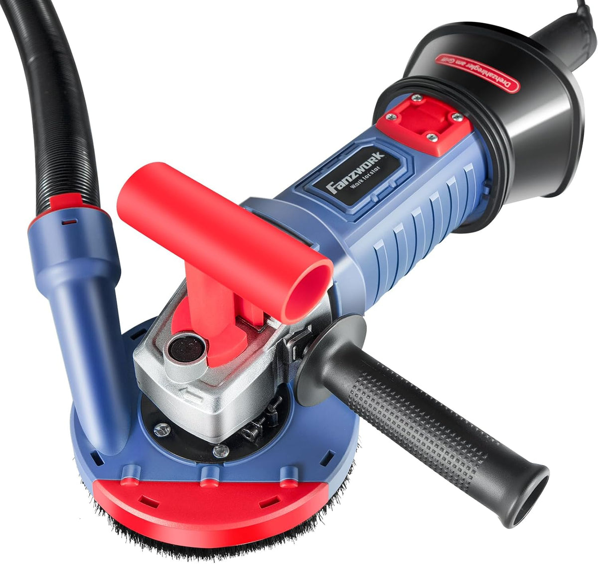 FANZTOOL Betonschuurmachine, 1500 W, instelbare snelheid, met diamantkop 125 mm, zuigkap en T-greep, ideaal voor beton en tegellijm