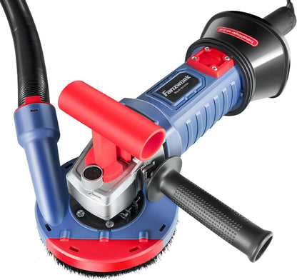FANZTOOL Betonschuurmachine, 1500 W, instelbare snelheid, met diamantkop 125 mm, zuigkap en T-greep, ideaal voor beton en tegellijm