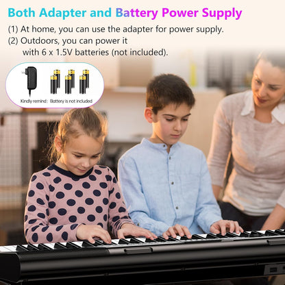 Digitale Piano 61 Toetsen – Keyboard – Elektrische Piano – Pianotoetsenbord – Pianokeyboard – Dubbele Toetsenbordfunctie – 255 Geluiden, 255 Ritmes En 24 Demo’s