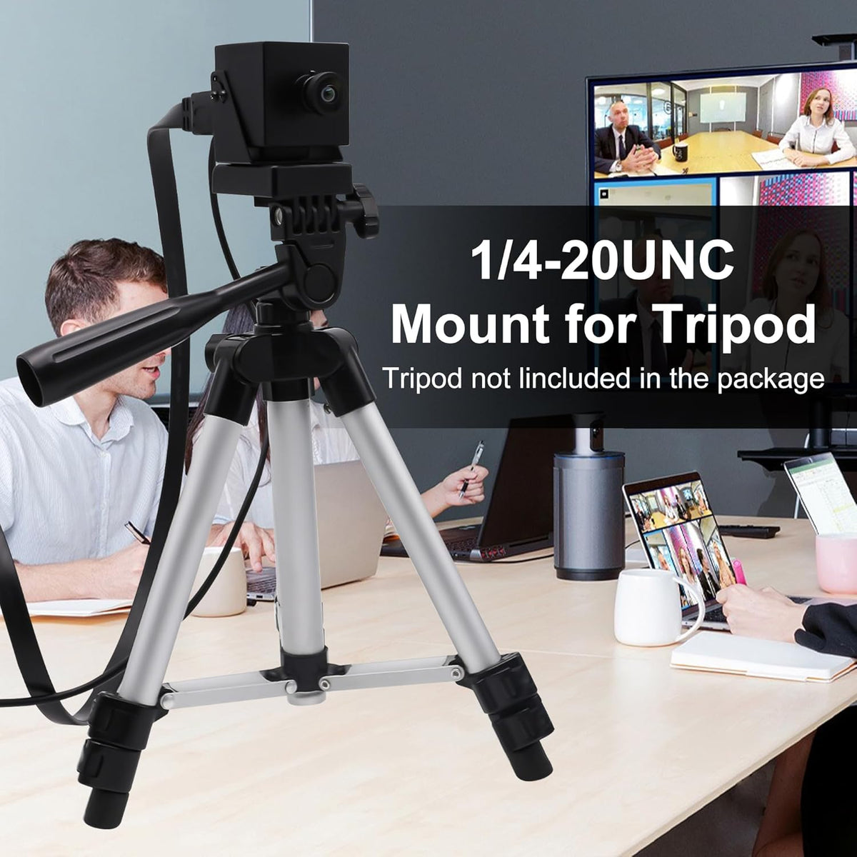 SVPRO 4K Webcam USB HDMI Dual Output voor Computer/Monitor/Projecter/TV, Groothoek USB Camera Vervormingsvrije Streaming Webcam H.265 H.264 USB Beveiligingscamera CCTV Camera 8MP