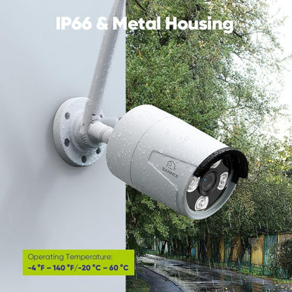SANNCE 8CH 5MP NVR draadloze bewakingsset met harde schijf 1 TB, 8 x 3 MP videobewakingscamera, waterdicht IP66 voor binnen en buiten, externe toegang, bewegingsalarm