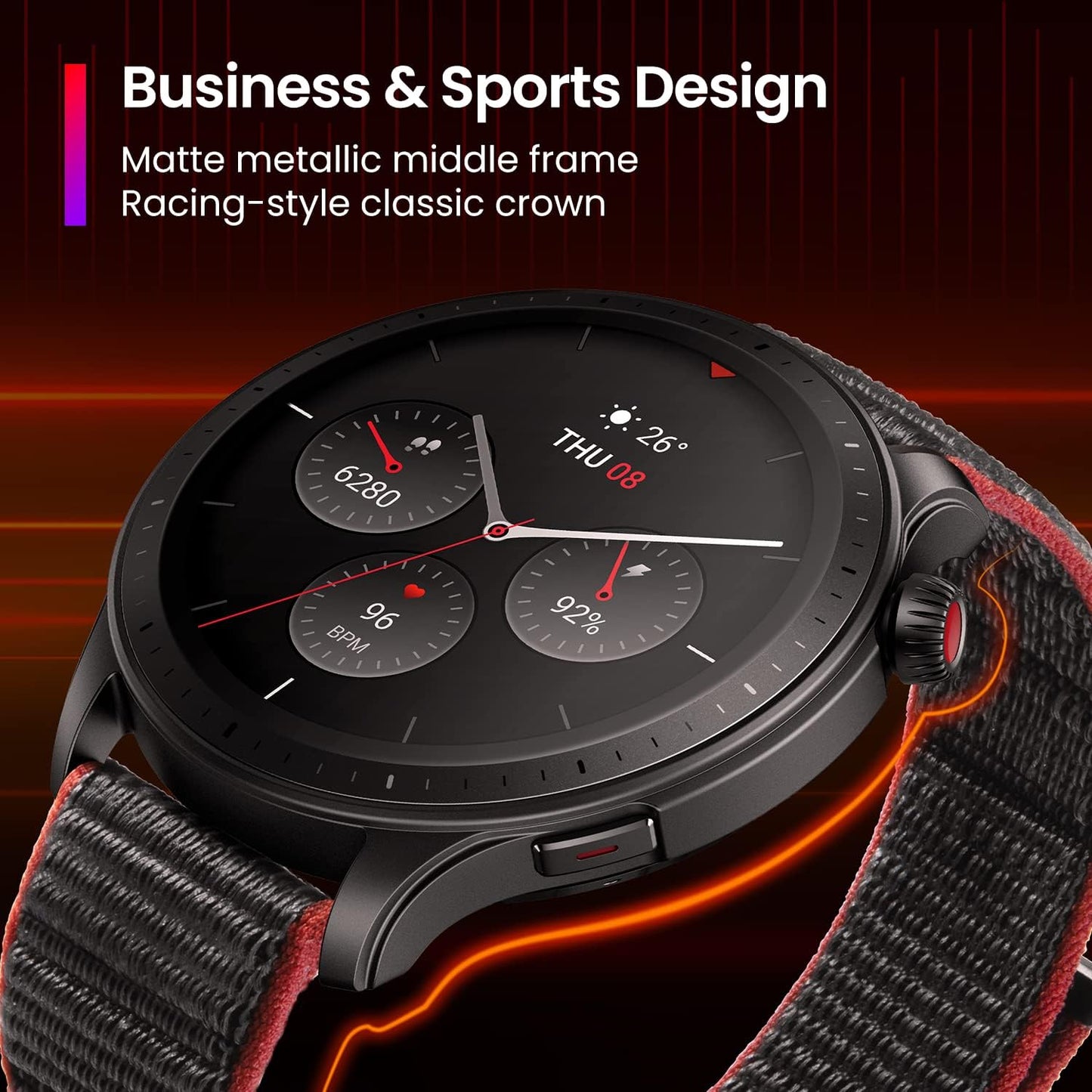 Amazfit GTR 4 Smartwatch voor iOS, Android, GPS-tracking, 150 sportmodi, bluetooth-telefoongesprekken, muziekopslag, 14 dagen batterijduur, Alexa
