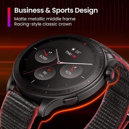 Amazfit GTR 4 Smartwatch voor iOS, Android, GPS-tracking, 150 sportmodi, bluetooth-telefoongesprekken, muziekopslag, 14 dagen batterijduur, Alexa