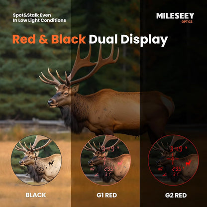 MILESEEY Optics HD 1000 yards laser afstandsmeter voor de jacht met hoekcompensatie voor boogschieten Afstandsmeter voor de jacht Hoge precisie (horizontaal, verticaal, P2P, regen, snelheidsmeting)