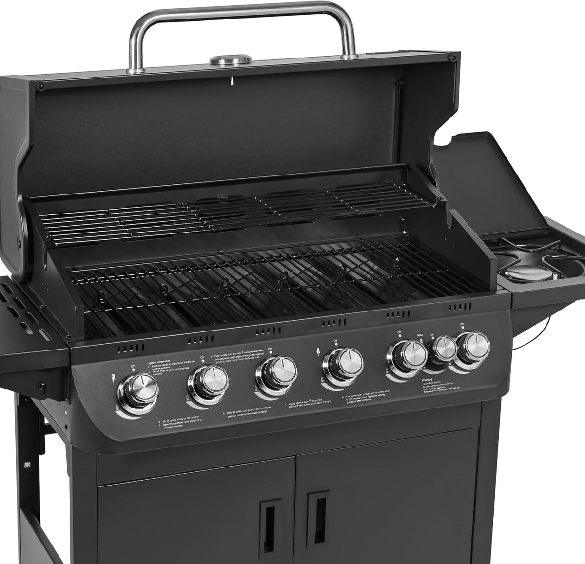 TAINO Brando Gas Barbecue 6 + 1 6 Burners Side Burner BBQ Grill Trolley Gas Grill Grill - QUORE