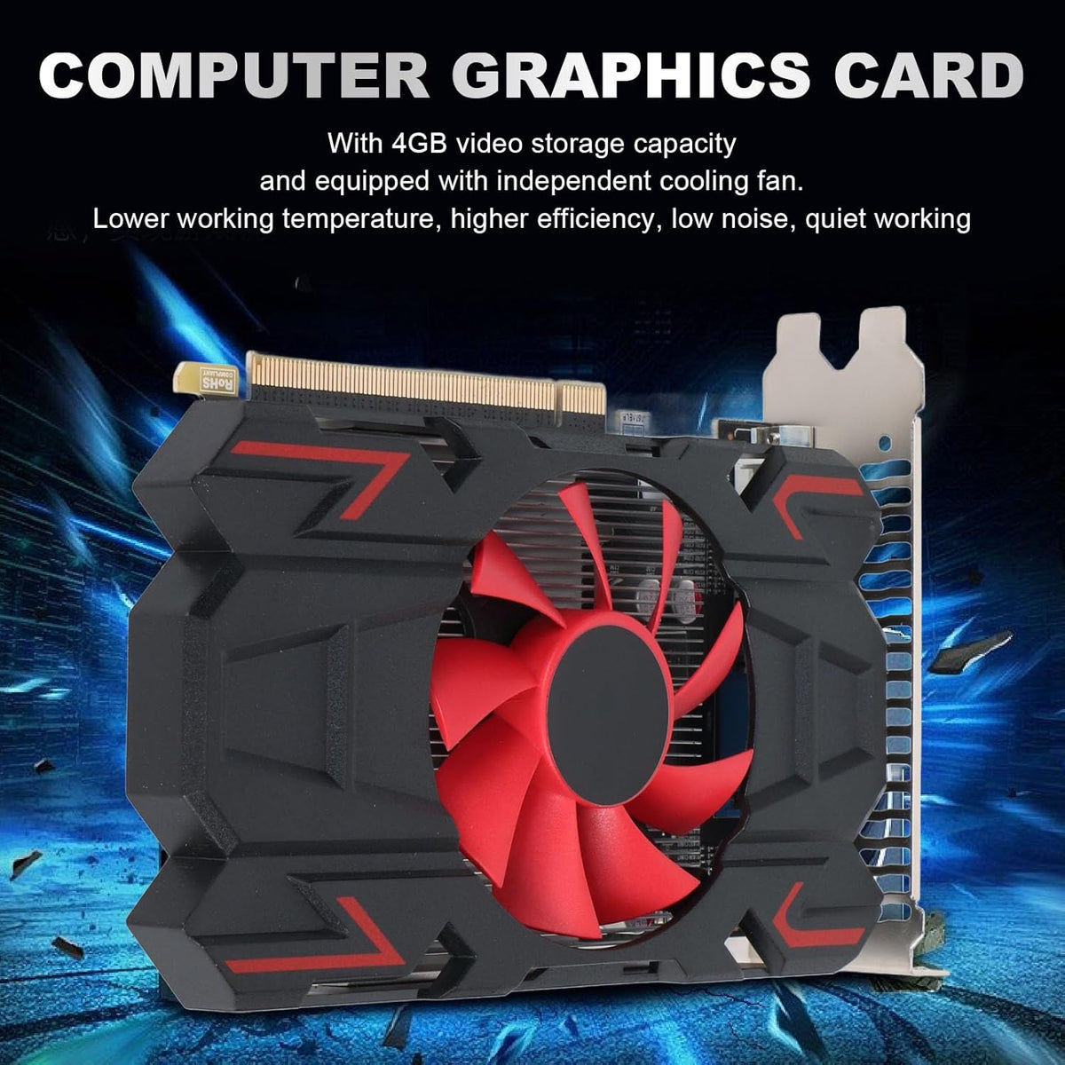 HD7670 4GB Grafische Kaart, DDR5, 128bit, PCI Express 2.0 16X, 650/1800MHz, 2560x1600, Desktop Pc-gamingvideokaart met HDMI-, DVI- en VGA-poorten (HD7670 4 GB DDR5)
