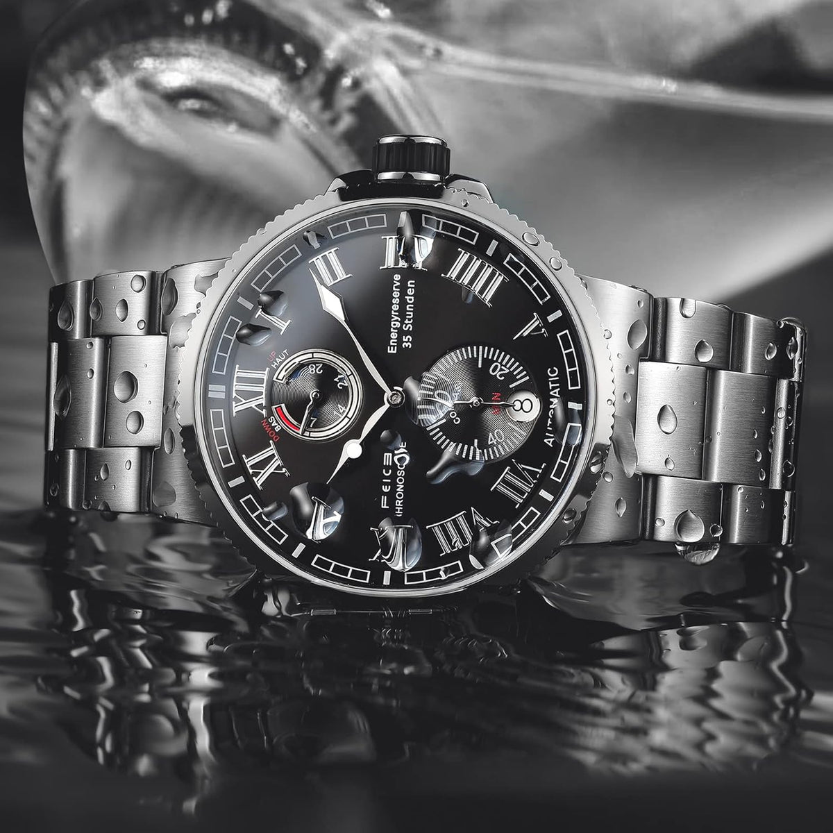 FEICE Men's Automatic Watch Mechanical Analog Waterproof Wrist Watches Sapphire Sport Swimming Mens Watch Timepiece Casual Dress Watches for Men -FM1405