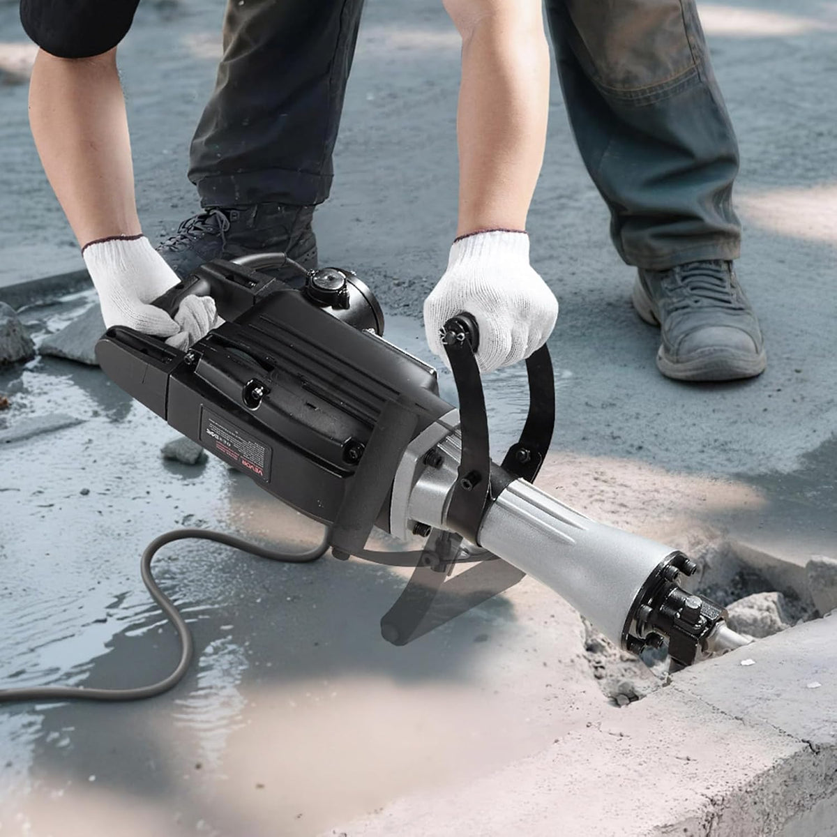 VEVOR Demolition Hammer, 2800 W, Electric Chisel 1200 BPM, Concrete Breaker with 3 Chisels, 1 Clay Shovel, Transport Case, Gloves, Goggles, for Chiseling, Construction, Destruction