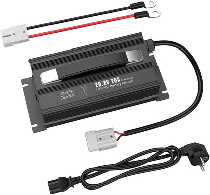 LiFePO4 Acculader – Lithium Batterijlader – Volautomatische Acculader – Oplaadapparaat – Compacte Acculader – 20A Laadstroom – Aluminium Behuizing Met Koelventilator