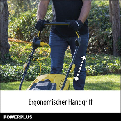 Powerplus POWXG6281 elektrische grasmaaier - 2000 W, 420 mm Ø grasmachine, tuintoestel, met grasopvangsysteem, mulchen en achteruitworp