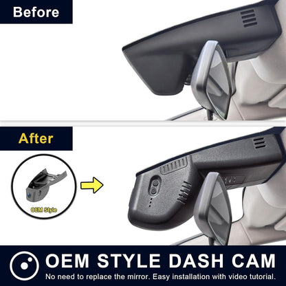 Dashcam – Autocamera – Boordcamera – Dashboardcamera – Voor- En Achtercamera – OEM-Pasvorm – 4K Voorcamera, 1080P Achtercamera – Wifi En App