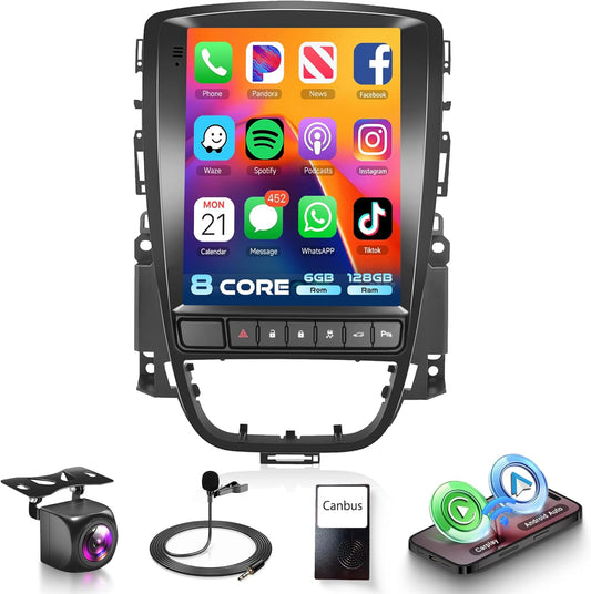 8 Core 6+128G Android 15 Car Radio for Opel Astra J Buick Excelle XT GT 2006-2016 9.7 Inch Wireless CarPlay Radio with Android Car Mirror Link Bluetooth FM/RDS/EQ WiFi GPS Navigation - QUORE