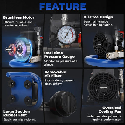 Accucompressor – Draagbare Luchtcompressor – Persluchtcompressor – Draadloze Compressor – Pneumatische Compressor – 7 Bar Max Werkdruk – 1,5 Liter Capaciteit