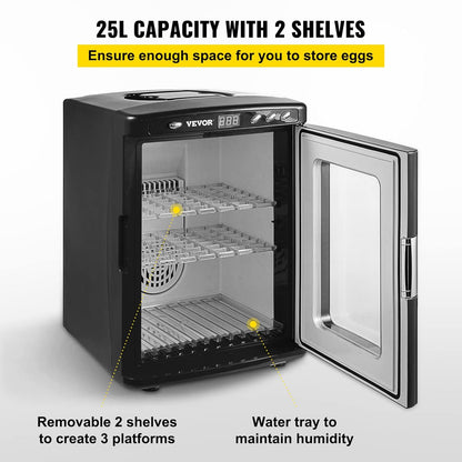 Happybuy Scientific Lab Incubator, 25 Litres, Cooling and Heating, 5-60°C, 12V/110V, Works for Small Reptiles, Black - QUORE
