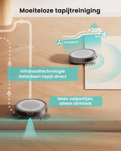Lefant Robotstofzuiger M310 Ultra, 6000 Pa, ToF-lasernavigatie, nauwkeurige obstakelvermijding, anti-klitten, ideaal voor dierenharen, haar en harde vloeren, bediening via app/Alexa