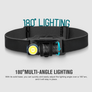 Koplamp - Hoofdlamp - Oplaadbare Zaklamp - Multifunctionele - met Rood Licht - 2 Mini Koud Wit LED - 1100Lm - 50m Lichtbereik - voor Kamperen - Hardlopen - Wandelen - Speleologie - Noodgevallen - 650mAh - IPX8 - Zwart