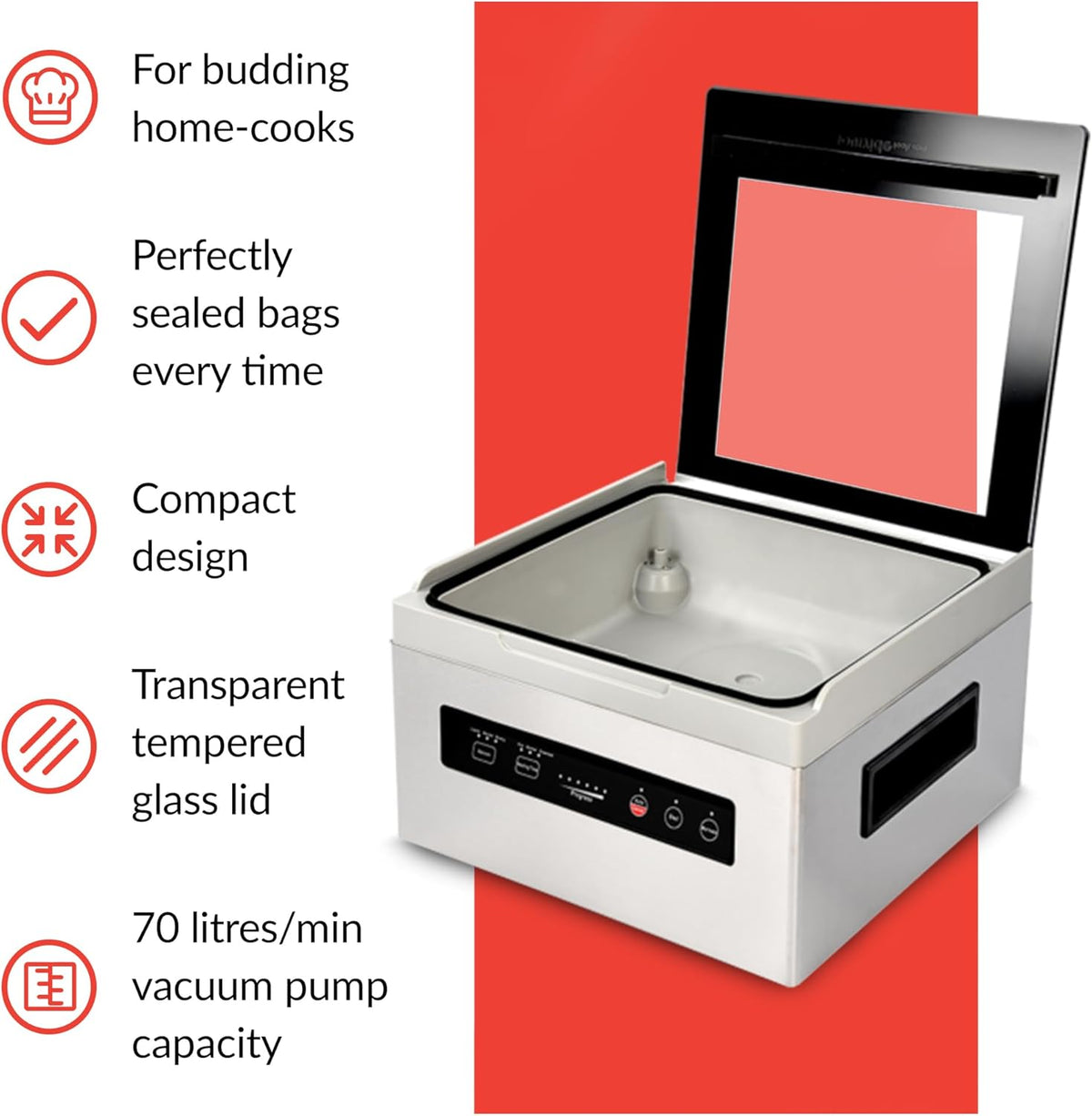SousVideTools IV3.0 Chamber Vacuum Sealer, zwart en zilver [SVT-03003]