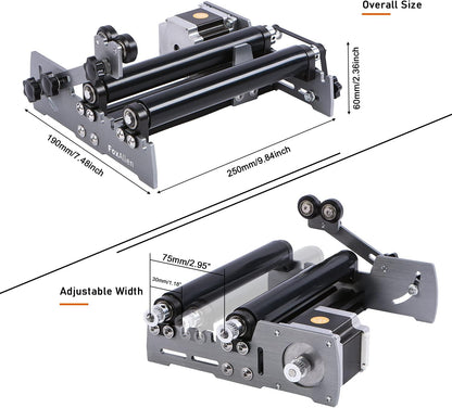 R57 Y-as roterende roller graveermodule voor cilindrische objecten gebogen oppervlak voor FoxAlien 4040-XE CNC-router graveermachine