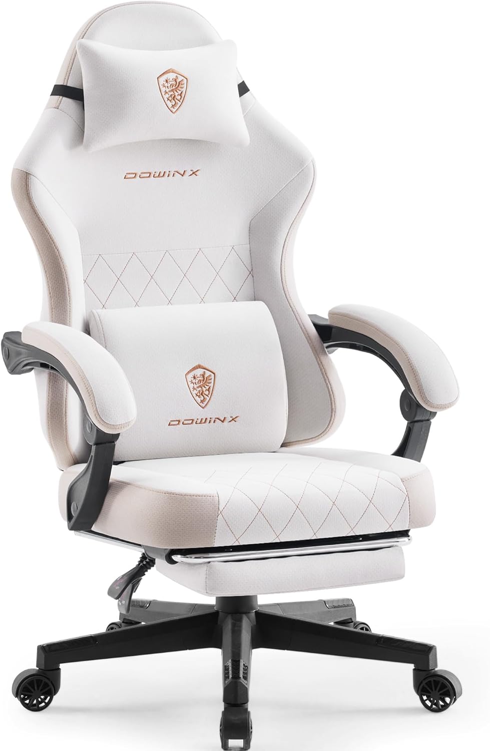Gamingstoel – Bureaustoel – Office Chair – Gamerstoel – Ergonomische Stoel – Pocketveer Zitting – Verstelbare Rugleuning en Voetensteun – Beige