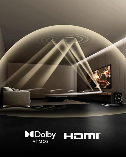 ULTIMEA 3.1.2ch soundbar voor tv-apparaten met Dolby Atmos, soundbar met subwoofer voor thuisbioscoop, surround soundsysteem voor televisies met 6,5 inch subwoofer, HDMI eARC, BT 5.4, Skywave F30 Boom