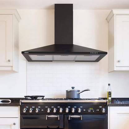 Afzuigkap – Wandafzuigkap, Schouwafzuigkap, Wandkap, Keukenafzuigkap – 90 Cm RVS Wandmodel – A++, 370 M³/U, 3 Standen, Koolstoffilter
