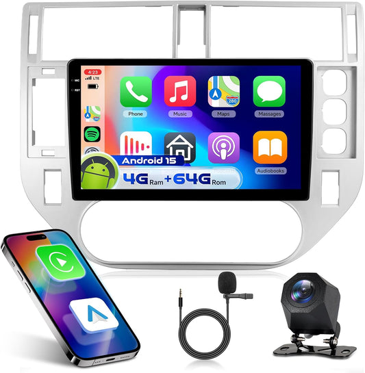 9" Autoradio – Multimedia Systeem – Auto Radio – Inbouw Radio – Navigatie Systeem – Android 15 – Draadloos CarPlay & Android Auto