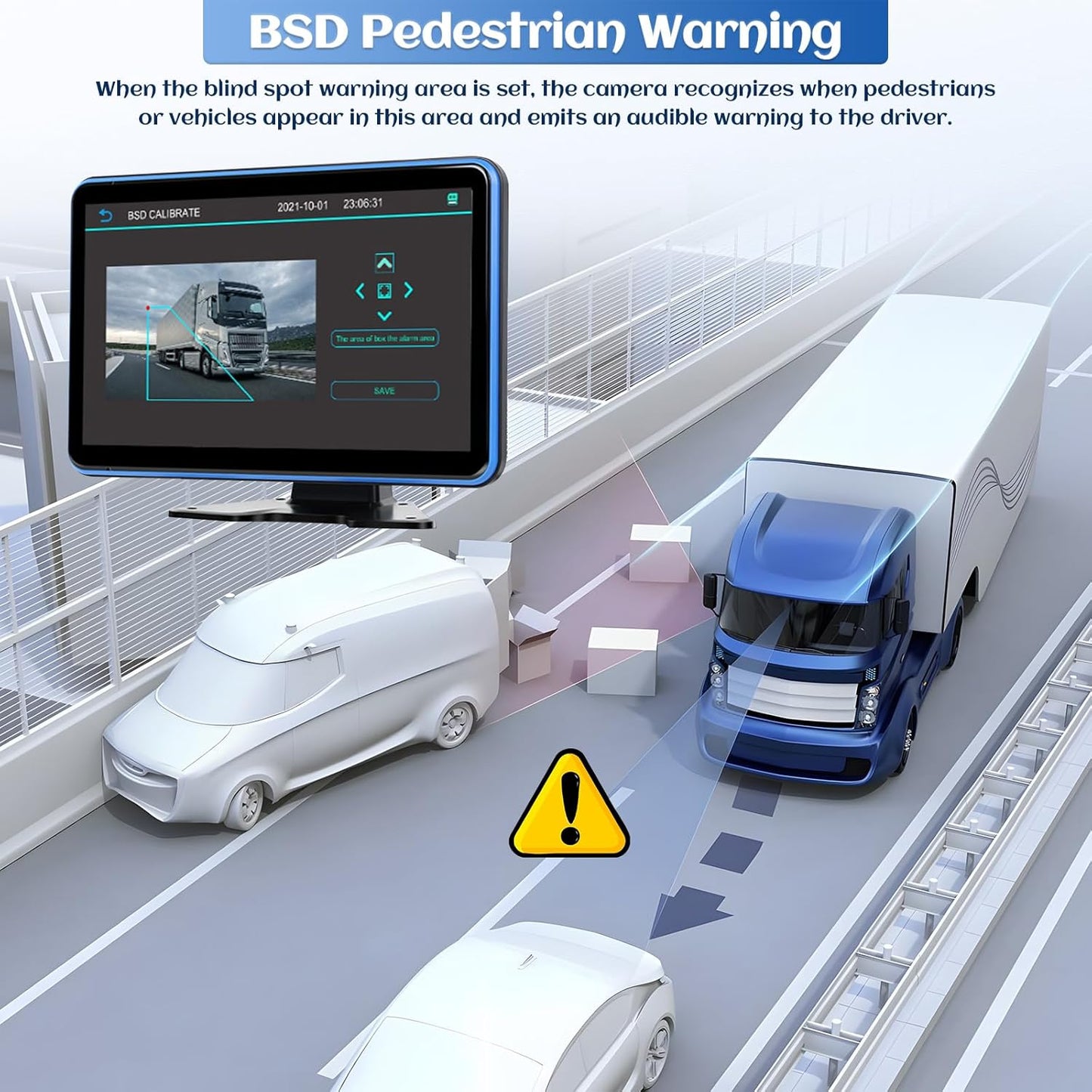 Achteruitrijcamera, set van 5 camera's, 10,1 inch, IPS HD-monitor, IP68 waterdicht, nachtzicht, BSD, loop-video, DVR, USB, full-colour achtercamera voor vrachtwagen, campers, aanhanger, bus