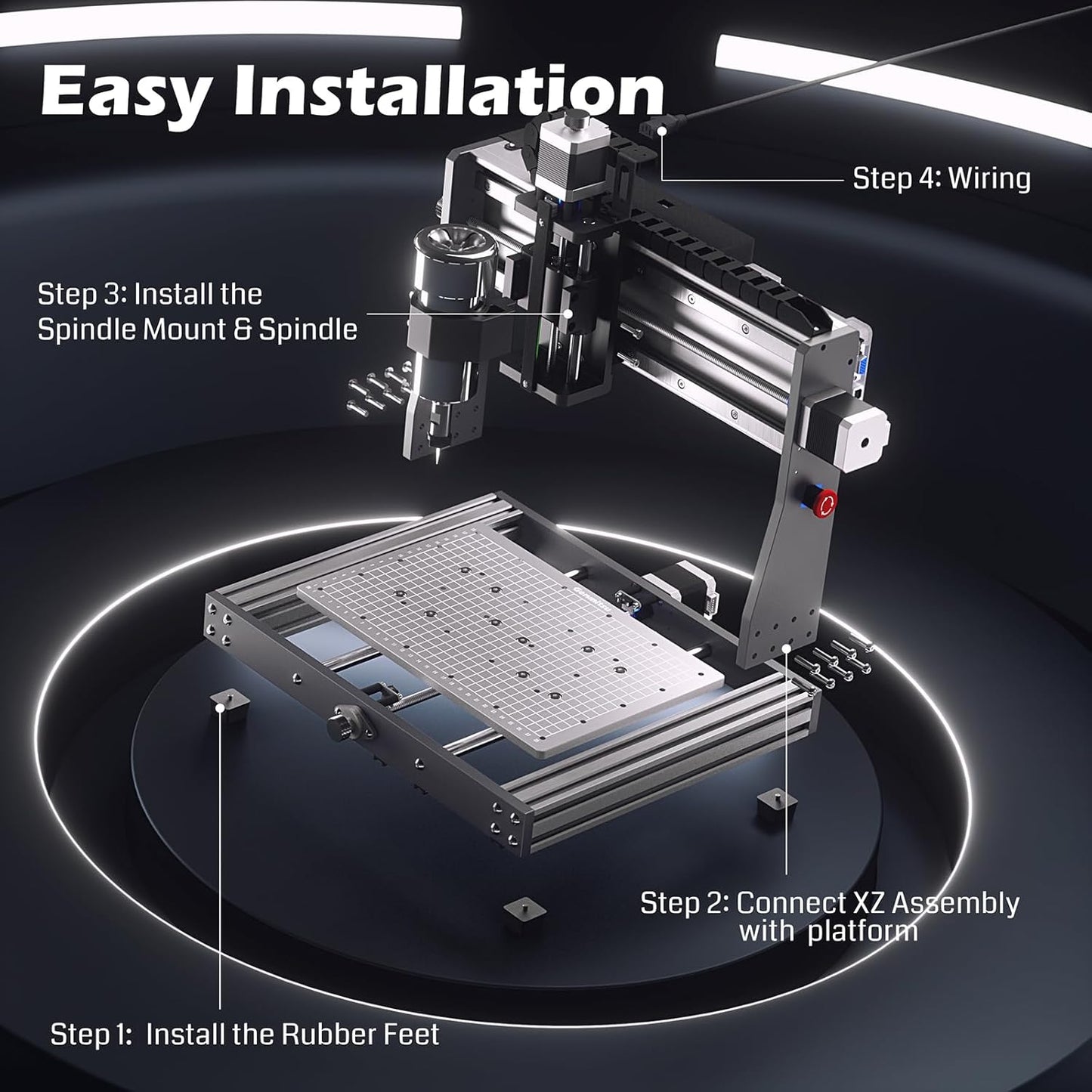 Genmitsu 3020-PRO MAX V2 CNC-freesmachine voor metaalsnijwerk en meer, GRBL-offline bediening, met eindschakelaars en noodstop, effectief XYZ-werkbereik 300 x 205 x 78 mm