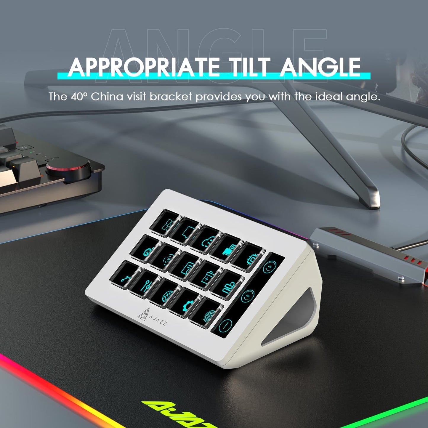 AKP153 Studio Controller, Stream Deck, 15 Macro Keys, Trigger Actions in Apps and Software Like OBS, Twitch, YouTube, Custom Console for Live Streaming, Photo and Video Editing, PC/Mac (White)