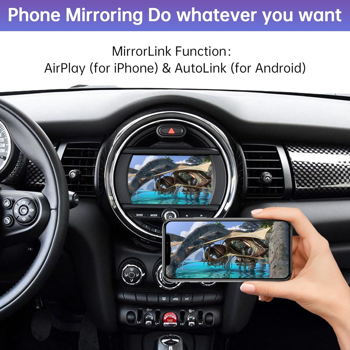 CarPlay Retrofit Kit – Draadloze CarPlay Adapter – Android Auto Interface – Multimedia Upgrade – Auto Smartphone Integratie – Eenvoudige Installatie Zonder Schermvervanging – Originele Bediening Met Knoppen