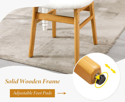 Rotan Eetkamerstoelen – Keukenstoelen – Zijden Stoelen – Side Chairs – Beige Variant – Ademend Rotan Rugleuning – Zachte Kunstbont Zitting - QUORE